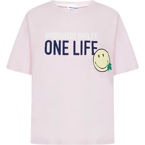 One Life One Planet Smiley T-Shirt - Dsquared2 - Modalova
