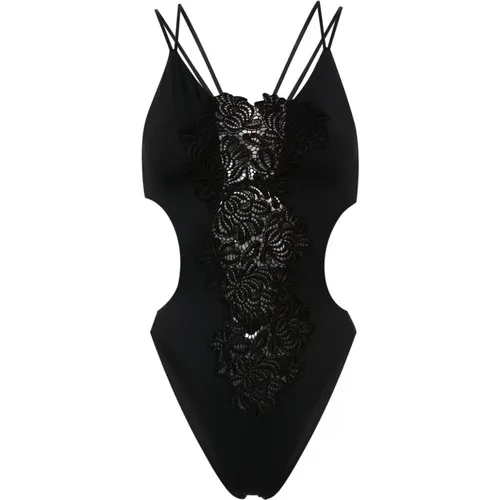 Schwarze gehäkelte Strandbekleidung , Damen, Größe: L - Ermanno Scervino - Modalova