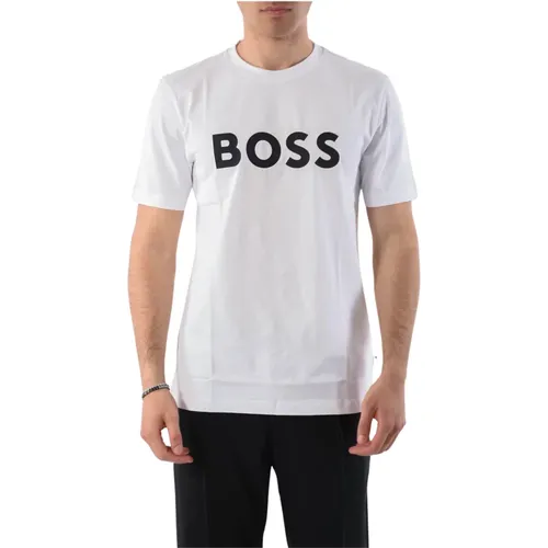 Baumwoll-T-Shirt mit Frontlogo , Herren, Größe: 3XL - Hugo Boss - Modalova