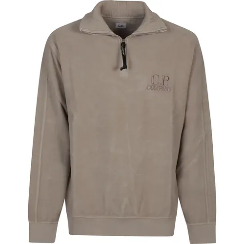 Diagonaler Polokragen-Sweatshirt , Herren, Größe: S - C.P. Company - Modalova