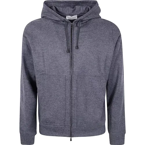 Grauer Fullzip Hoodie mit Langen Ärmeln - Filippo De Laurentiis - Modalova