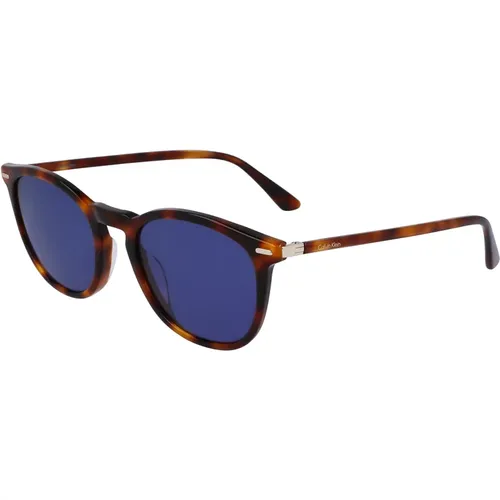 Havana/Blau Sonnenbrille , unisex, Größe: 52 MM - Calvin Klein - Modalova