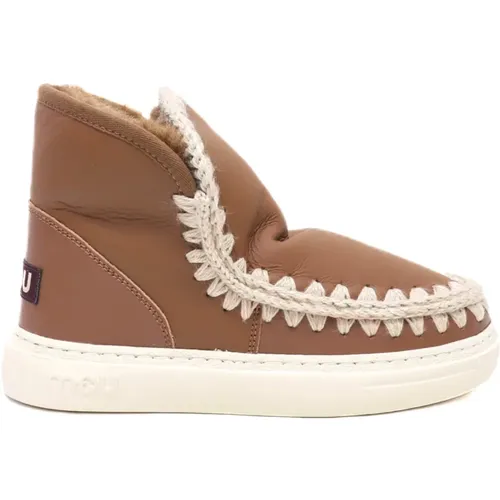 Cognac Leder Sneakers , Damen, Größe: 36 EU - Mou - Modalova