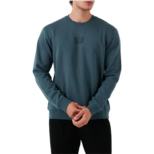 Regular Fit Pullover - Blau , Herren, Größe: M - Emporio Armani EA7 - Modalova