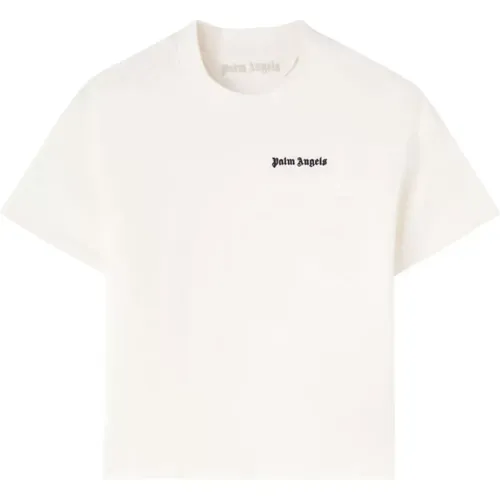 Besticktes Logo Crew Neck T-shirts , Damen, Größe: S - Palm Angels - Modalova