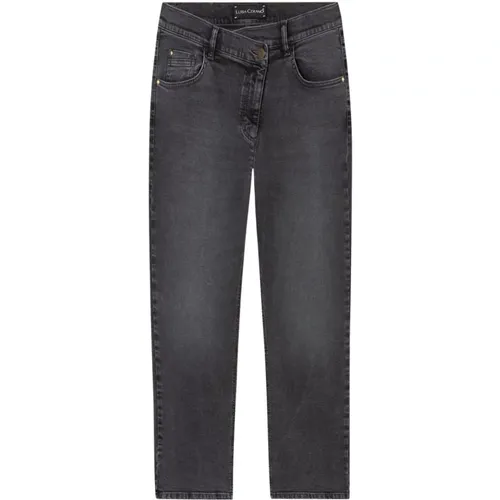 Black Looseleg Denim Jeans , female, Sizes: L, XL, M - LUISA CERANO - Modalova