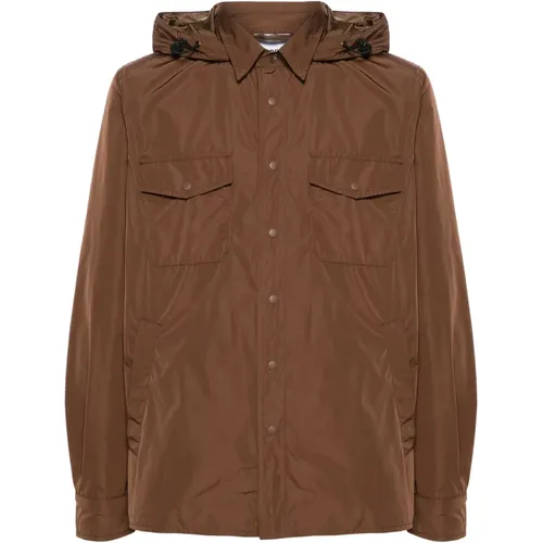 Hooded Polyester Jacket with Pockets , male, Sizes: L - Aspesi - Modalova