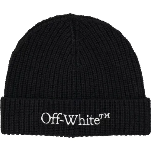 Schwarz Weiß Gestrickte Mütze Aw24 , Herren, Größe: S - Off White - Modalova