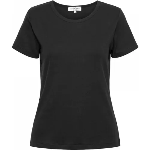 Ripp Basic T-Shirt mit kurzen Ärmeln , Damen, Größe: XS - &Co Woman - Modalova