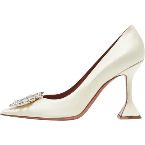 Pre-owned Satin heels , female, Sizes: 6 UK - Amina Muaddi Pre-owned - Modalova
