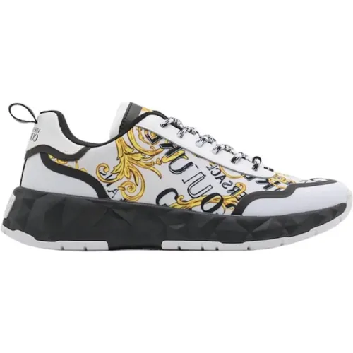 Men`s Baroque Print White Sneakers - Size 42 , male, Sizes: 8 UK, 6 UK, 7 UK - Versace Jeans Couture - Modalova