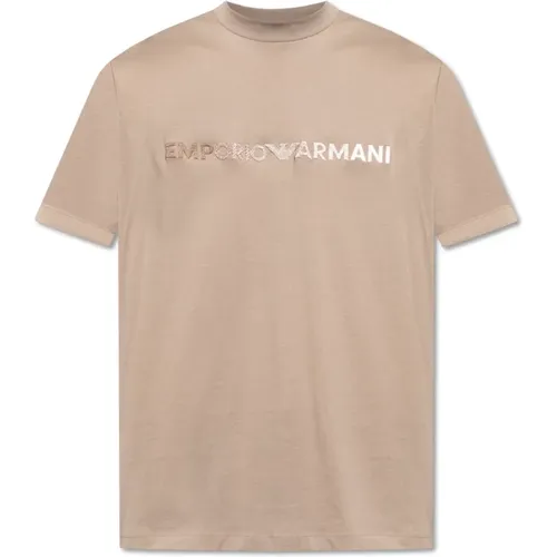 Baumwoll T-Shirt , Herren, Größe: L - Emporio Armani - Modalova
