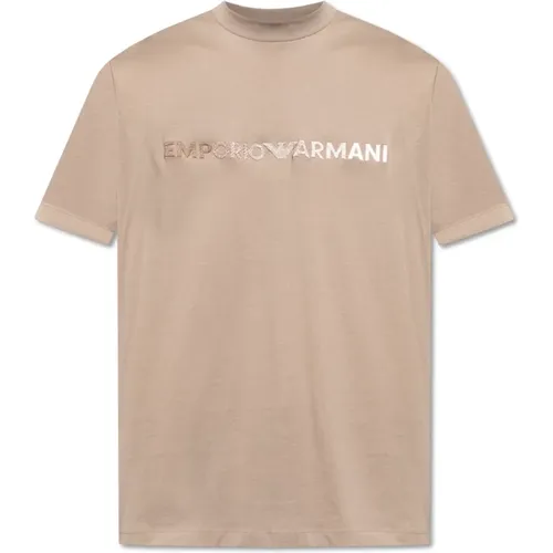 Baumwoll T-Shirt , Herren, Größe: M - Emporio Armani - Modalova