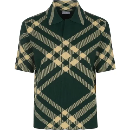 Ribbed Merino Wool Polo Shirt , female, Sizes: XS, M, L, S - Burberry - Modalova