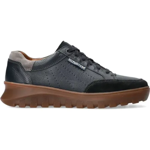 Blaue Schnürsneaker für Herren , Herren, Größe: 46 EU - mephisto - Modalova