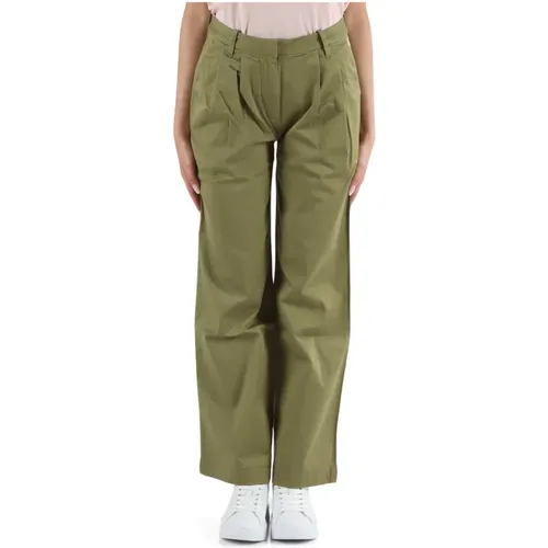 Stretch-Baumwollhose mit Logo-Stickerei , Damen, Größe: M - Calvin Klein Jeans - Modalova