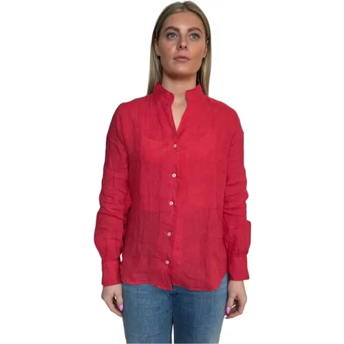 Rotes Leinenhemd,Braunes Leinenhemd,Grünes Leinenhemd, Leinenhemd - Bagutta - Modalova