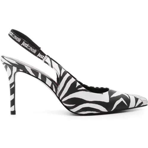 Schwarze Absatz Slingback Schuhe , Damen, Größe: 37 EU - Just Cavalli - Modalova