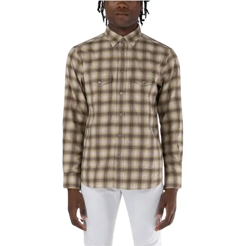 Western Degrade Overcheck Shirt , male, Sizes: 2XL, L, XL - Tom Ford - Modalova
