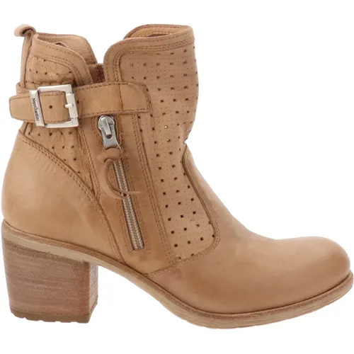 Leather Zipper Ankle Boots , female, Sizes: 4 UK, 3 UK, 2 UK, 7 UK - Nerogiardini - Modalova