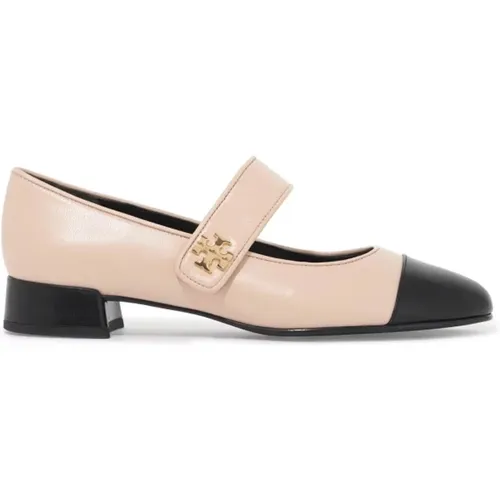 Contrasting Toe Cap Leather Mary Jane , female, Sizes: 7 UK - TORY BURCH - Modalova