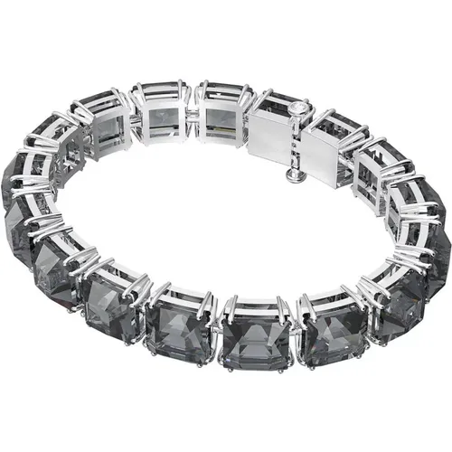 Millenia Kissenschliff Bracelet, Grey, Silver , female, Sizes: ONE SIZE - Swarovski - Modalova