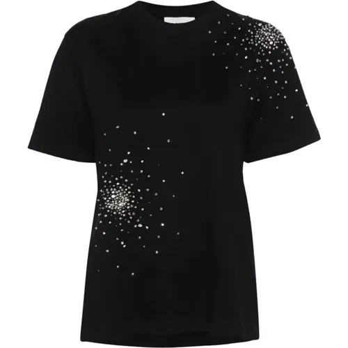 Schwarzes Splash-Stickerei-T-Shirt - DES Phemmes - Modalova