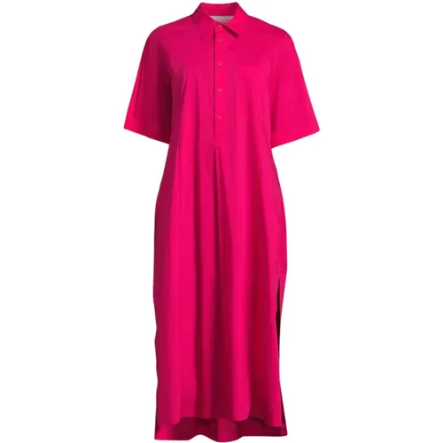 Stretch Poplin Polo Dress with Side Slits , female, Sizes: L - Liviana Conti - Modalova