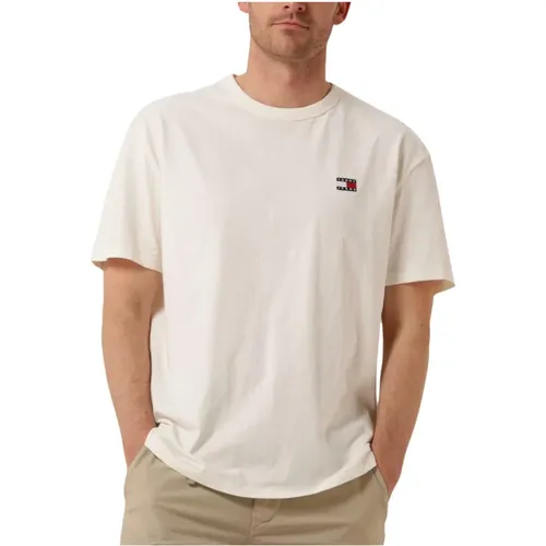 Herren Polo & T-Shirt Reg Badge , Herren, Größe: XL - Tommy Jeans - Modalova