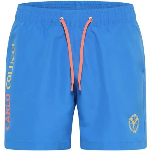 Solid Color Swim Trunks De Creszenzo , male, Sizes: L, M - carlo colucci - Modalova