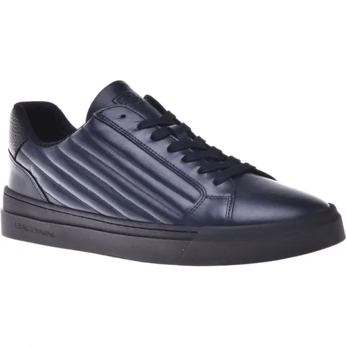 Trainers in dark quilted leather and leather - Baldinini - Modalova