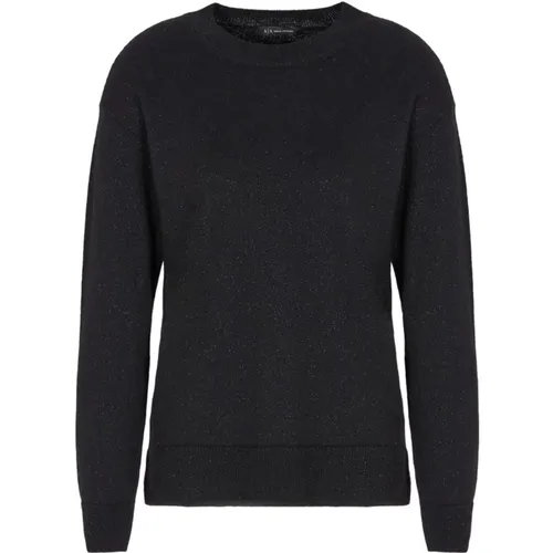 Schwarzer Crewneck Pullover Aw24 , Herren, Größe: M - Armani Exchange - Modalova