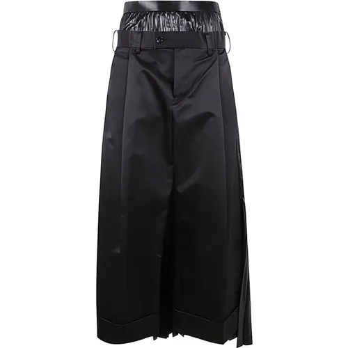 Schwarzer Satin Midi Rock - Junya Watanabe - Modalova