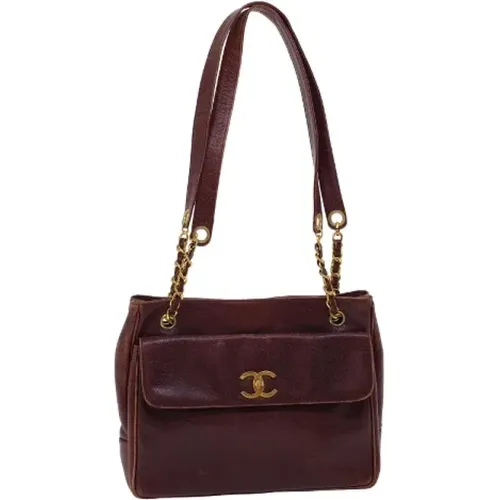 Pre-owned Burgundy Canvas Shoulder Bag , female, Sizes: ONE SIZE - Chanel Vintage - Modalova