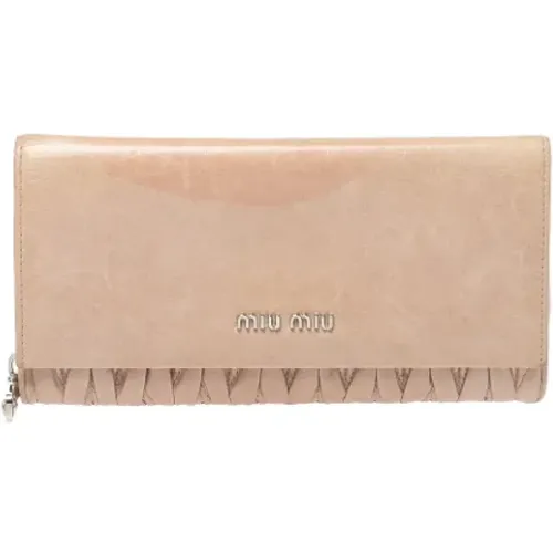 Pre-owned Leather wallets , female, Sizes: ONE SIZE - Miu Miu Pre-owned - Modalova