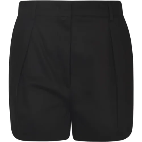 Schwarze Baumwollmischung Twill Shorts - SPORTMAX - Modalova