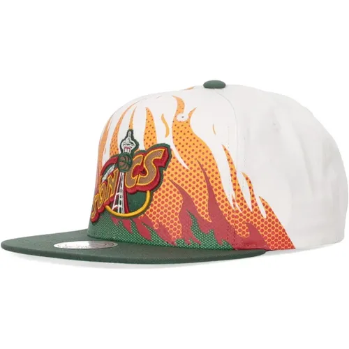 Seattle Supersonics Flat Visor Cap , male, Sizes: ONE SIZE - Mitchell & Ness - Modalova