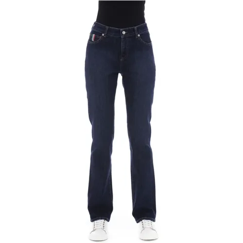 Trendige Regular Jeans mit Logo-Knopf - Baldinini - Modalova