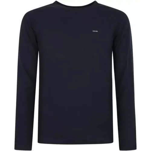 Herren Stretch Slim Fit Langarm T-Shirt , Herren, Größe: XL - Calvin Klein - Modalova