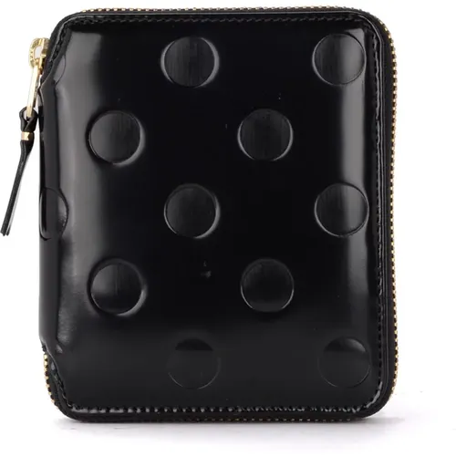 Glänzende Bedruckte Lederbrieftasche mit Reißverschluss , unisex, Größe: ONE Size - Comme des Garçons - Modalova