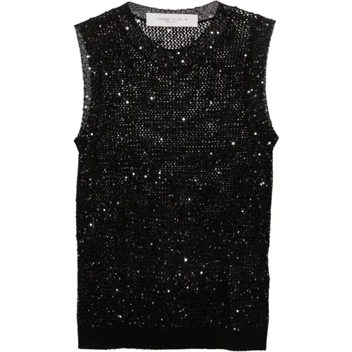 Pailletten Mesh Strick Tank Top , Damen, Größe: S - Golden Goose - Modalova