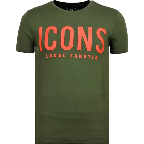 T Shirt Icons Print - Kleidung mit Druck bestellen - 6361G , Herren, Größe: XL - Local Fanatic - Modalova