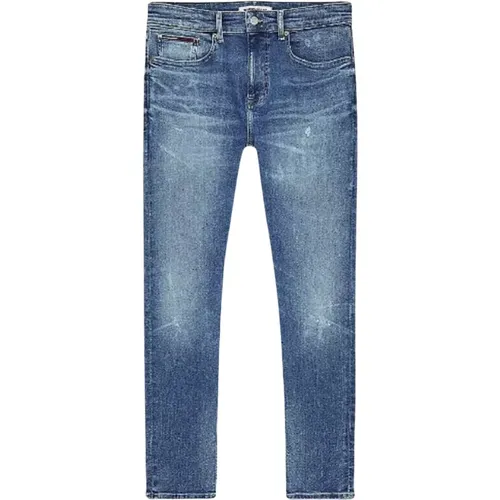 Slim Fit Distressed Denim Trousers , male, Sizes: W28, W31, W33, W30, W32 - Tommy Jeans - Modalova