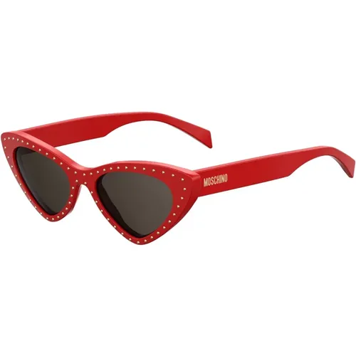 Frame Sunglasses with Grey Lens , female, Sizes: 52 MM - Moschino - Modalova