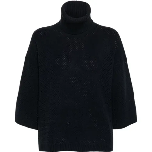 Blauer Merino-Woll-Seidenpullover - Fabiana Filippi - Modalova