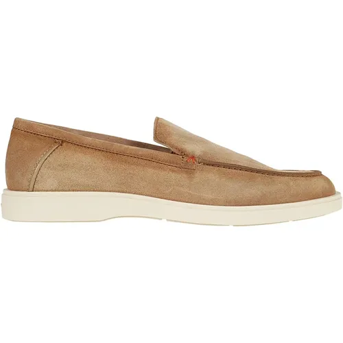 Brown Loafer Shoes for Men , male, Sizes: 10 UK, 6 1/2 UK, 8 1/2 UK, 7 1/2 UK, 7 UK - Santoni - Modalova