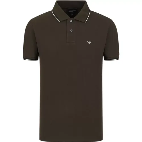 Elastisches Piqué-Polo mit Adler , Herren, Größe: 3XL - Emporio Armani - Modalova