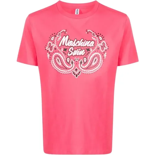 Rosa Baumwollmischung T-Shirt Upgrade - Moschino - Modalova