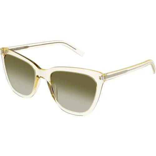 Transparent /Brown Shaded Sunglasses SL 548 Slim , female, Sizes: 55 MM - Saint Laurent - Modalova