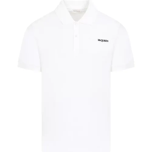 Weißes Baumwoll-Poloshirt , Herren, Größe: M - alexander mcqueen - Modalova